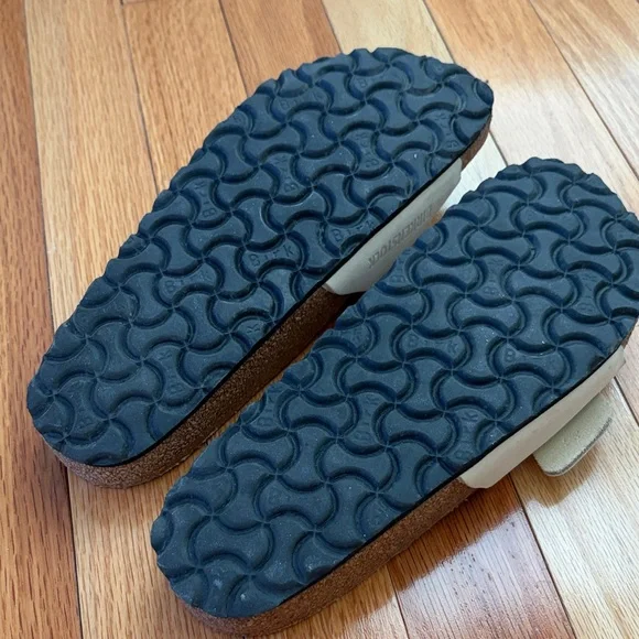 Birkenstock Single Strap Sandals with Gold Buckles - Cream/Tan - Picture 3 of 3